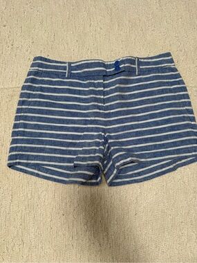 Vineyard Vines Linen Blend Shorts Striped Size 10 Spring Summer Nautical Beach
